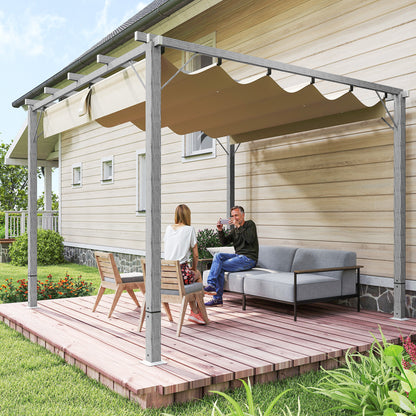 Pergola approx. 3x3m Garden Pavilion with Magnetic Pad, Aluminum Terrace Roof, Garden Pavilion with Adjustable Roof, Freestanding, UV Protection 30+, for Terrace and Garden, Gray