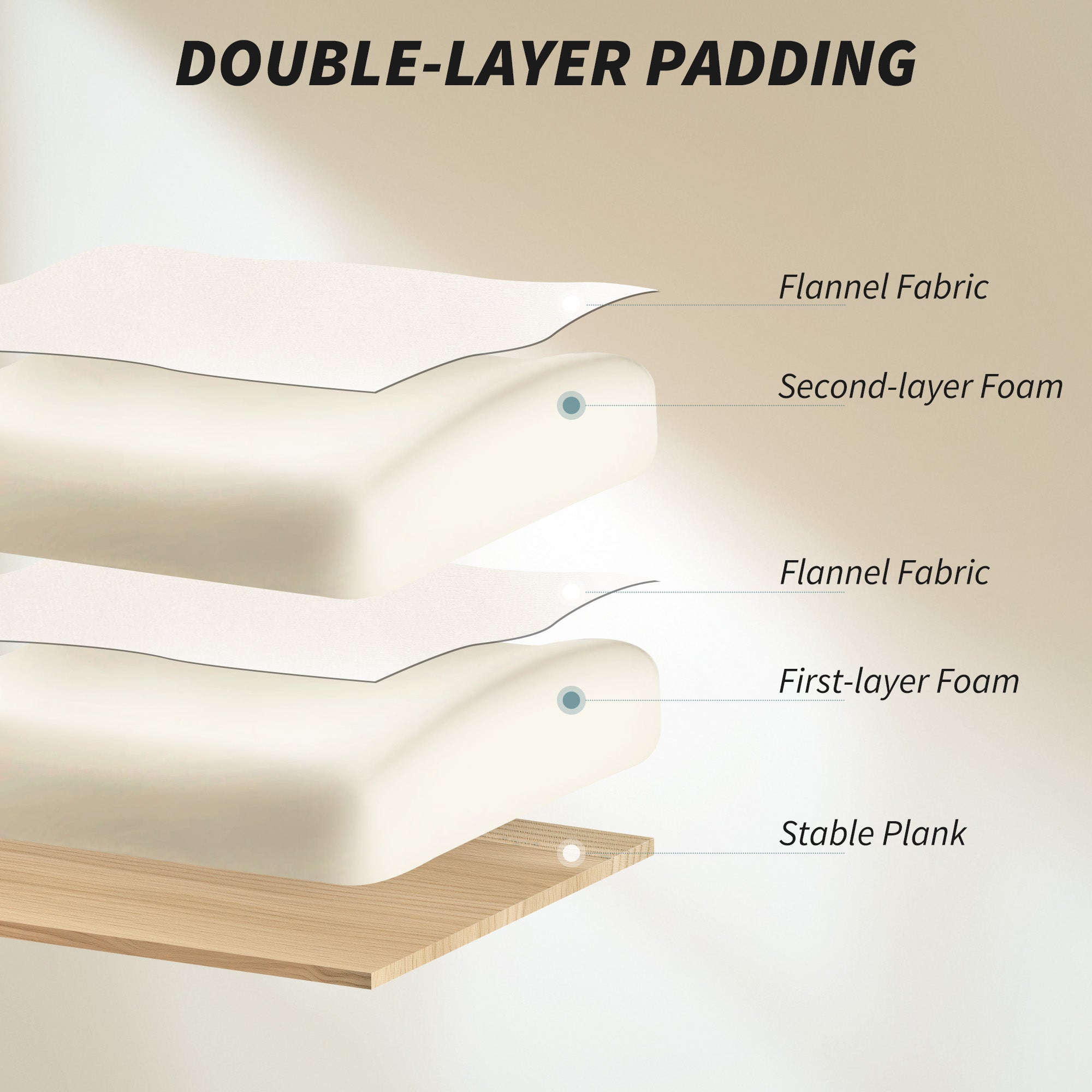 Swivel Office Chair with Lumbar Support, Armrests & Extendable Footrest — Snow-Flannel Padded, Height Adjustable, Cream