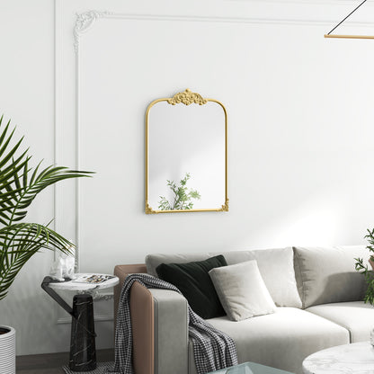 Wall Mirror 60 x 87cm Mirror with Metal Frame Decorative Hanging Mirror Bathroom Mirror for Bedroom Bathroom Living Room Gold
