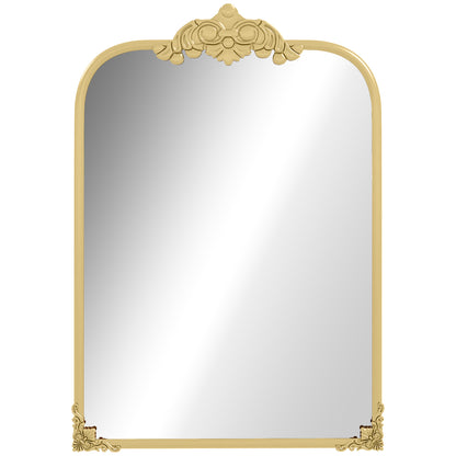 Wall Mirror 60 x 87cm Mirror with Metal Frame Decorative Hanging Mirror Bathroom Mirror for Bedroom Bathroom Living Room Gold