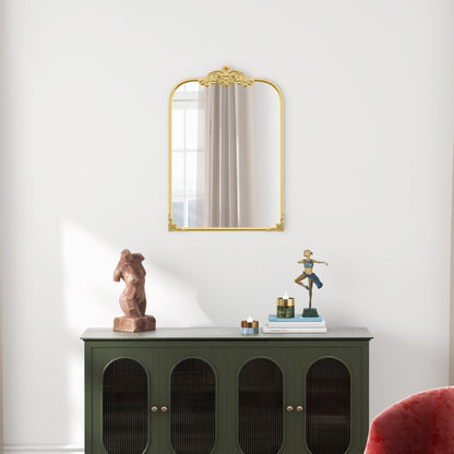 Wall Mirror 60 x 87cm Mirror with Metal Frame Decorative Hanging Mirror Bathroom Mirror for Bedroom Bathroom Living Room Gold