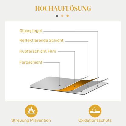 Wall Mirror 60 x 87cm Mirror with Metal Frame Decorative Hanging Mirror Bathroom Mirror for Bedroom Bathroom Living Room Gold