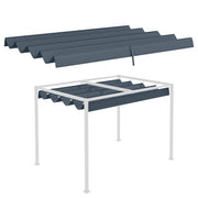 Replacement Canopy for 2.85 x 2 m Pergola, retractable wave canopy with rain drainage holes, UV protection 30+, winter resistant shade cover for garden, balcony, terrace, Dark Grey