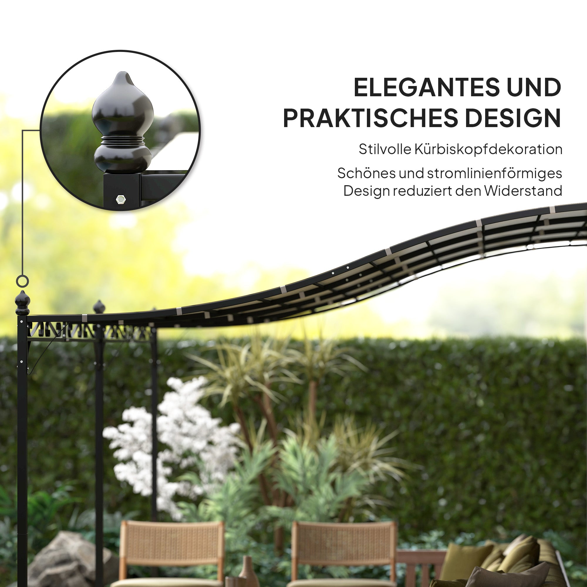Lean-To Pergola with Roof, Water-Resistant Canopy Awning, Freestanding Garden Pavilion Patio Pavilion Canopy Sunshade for Patio Garden approx. 3x5x2.5 m Cream White