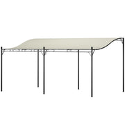Lean-To Pergola with Roof, Water-Resistant Canopy Awning, Freestanding Garden Pavilion Patio Pavilion Canopy Sunshade for Patio Garden approx. 3x5x2.5 m Cream White