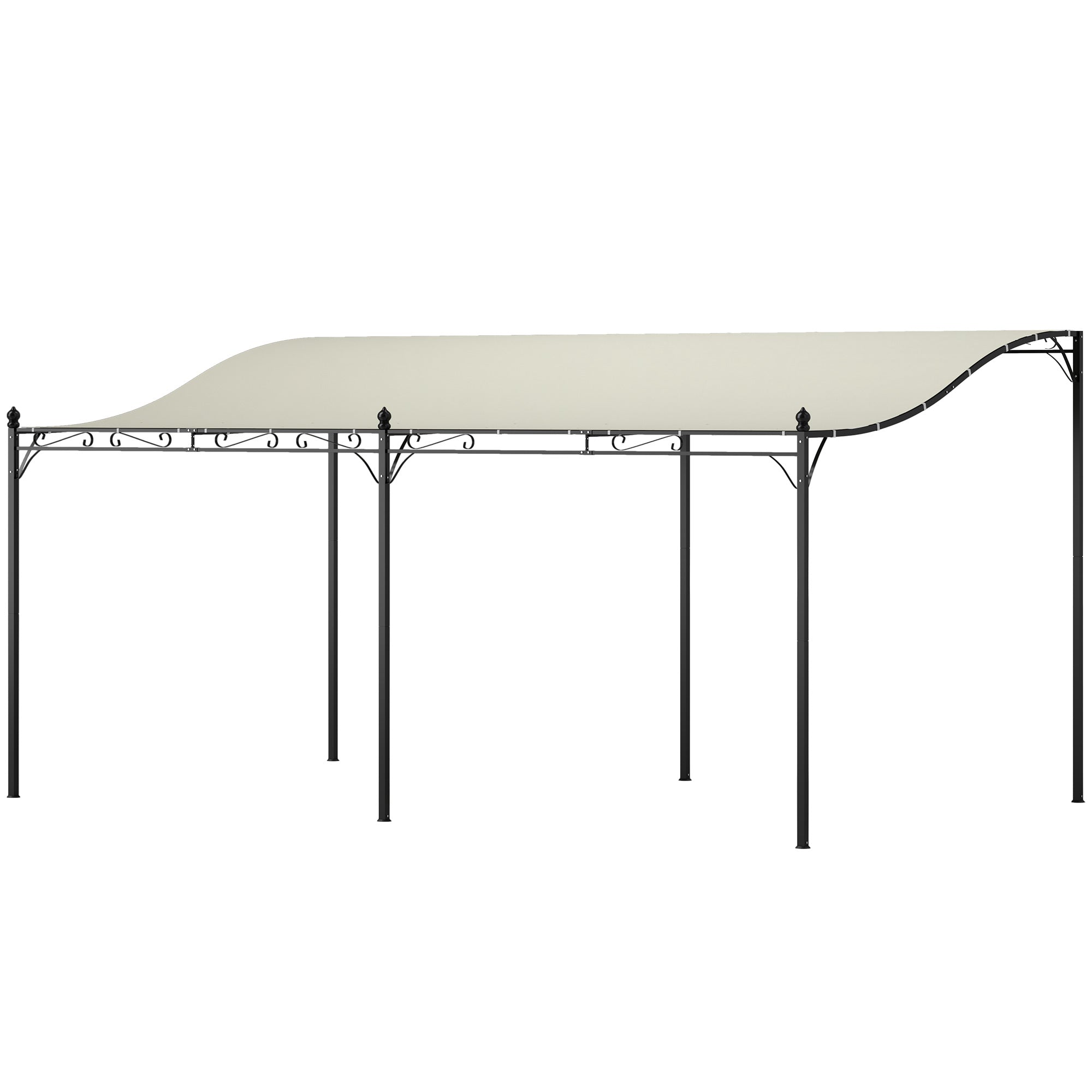 Lean-To Pergola with Roof, Water-Resistant Canopy Awning, Freestanding Garden Pavilion Patio Pavilion Canopy Sunshade for Patio Garden approx. 3x5x2.5 m Cream White