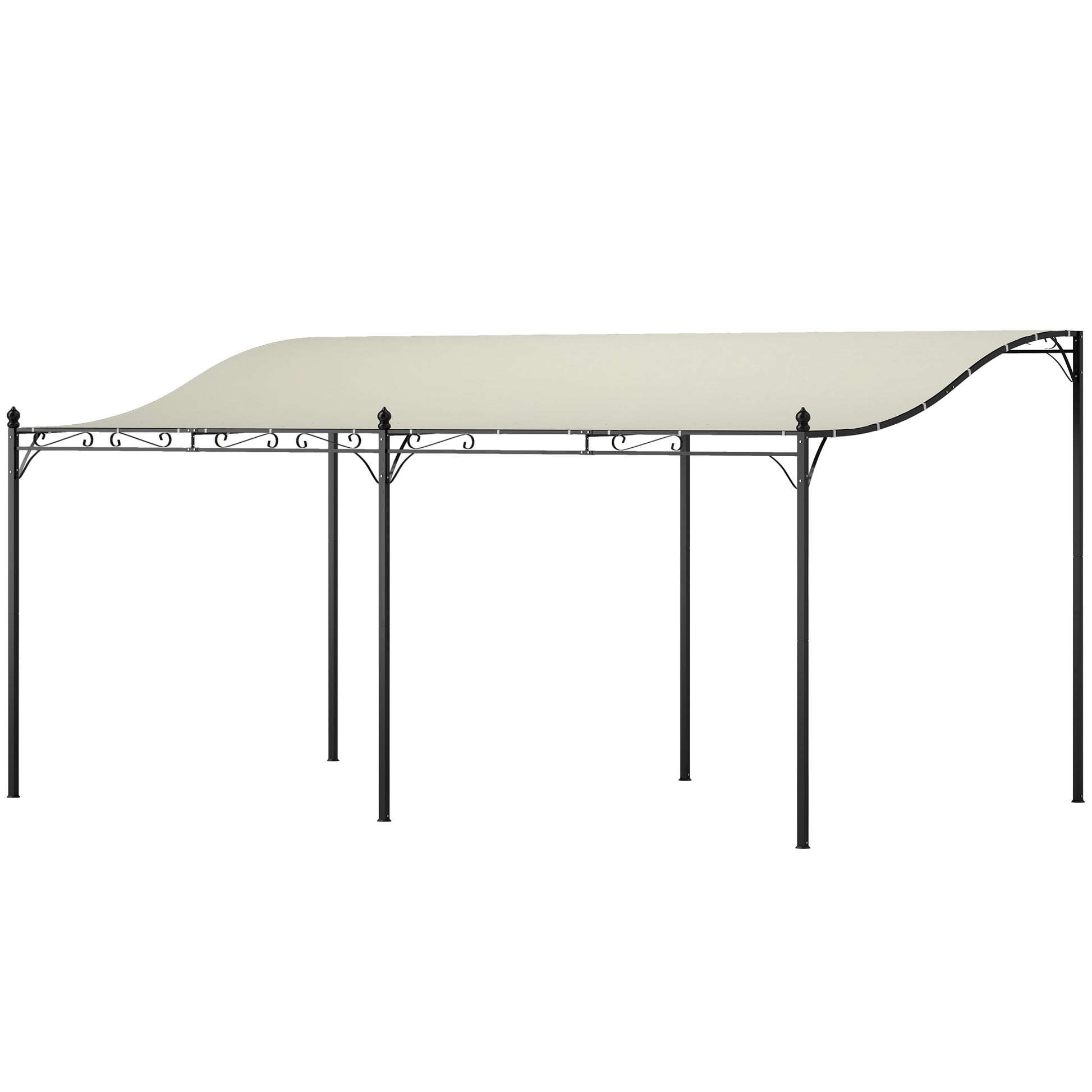 Lean-To Pergola with Roof, Water-Resistant Canopy Awning, Freestanding Garden Pavilion Patio Pavilion Canopy Sunshade for Patio Garden approx. 3x5x2.5 m Cream White