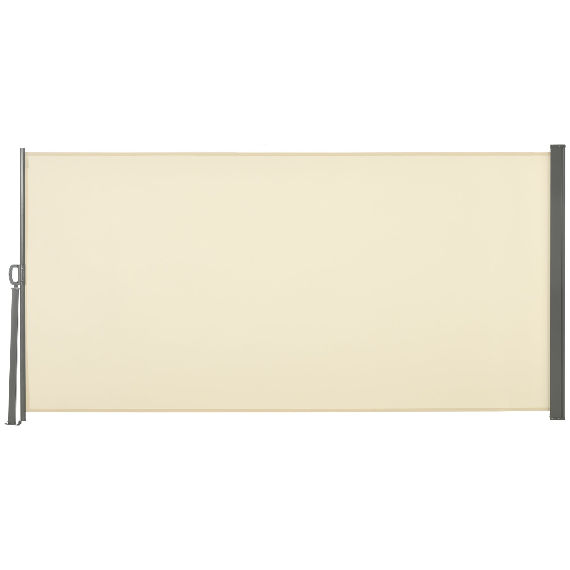 Retractable Side Awning 300x160 cm Roll-up Screen Privacy Wall Waterproof and Anti-UV Protects Privacy for Garden Balcony Terrace Cream
