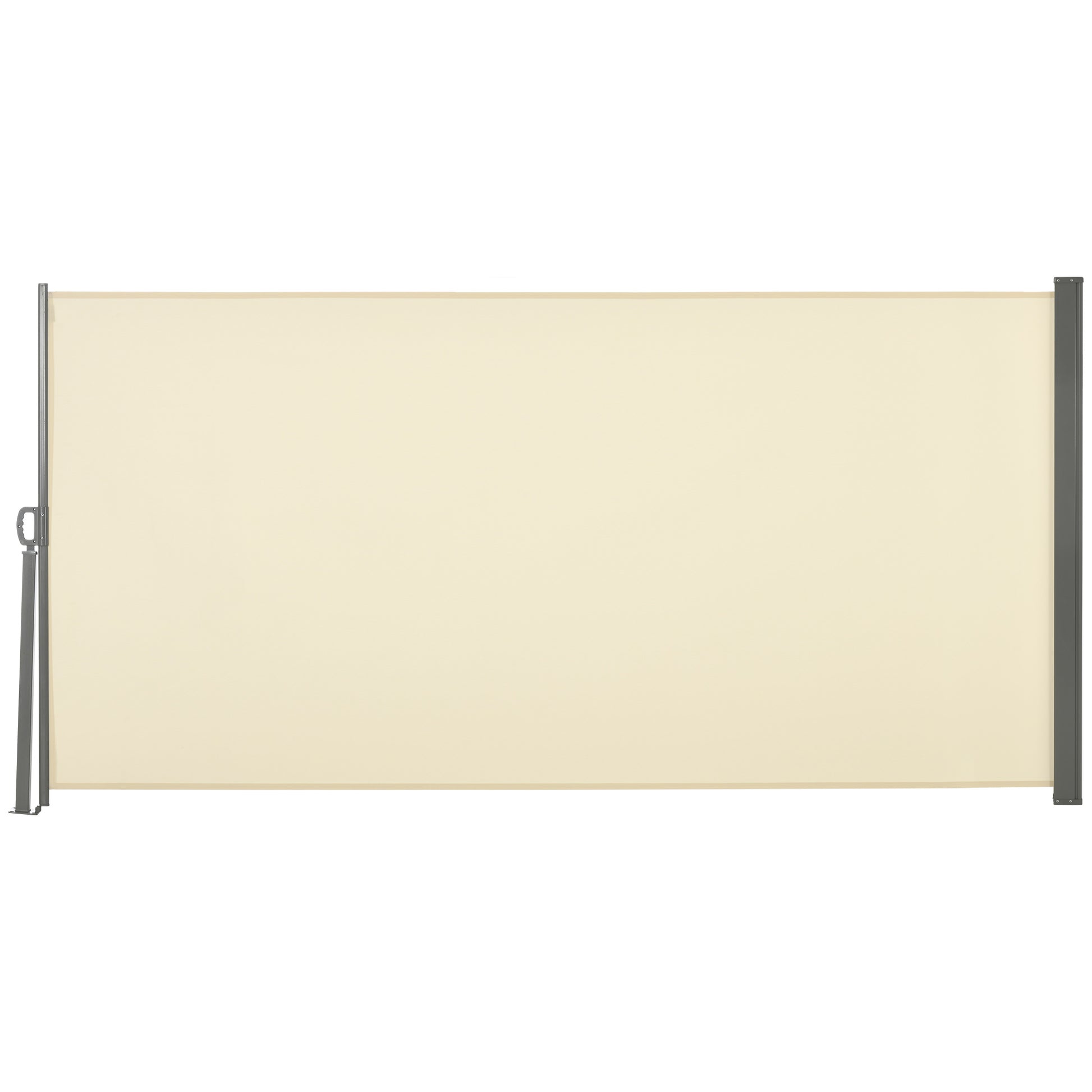 Retractable Side Awning 300x160 cm Roll-up Screen Privacy Wall Waterproof and Anti-UV Protects Privacy for Garden Balcony Terrace Cream