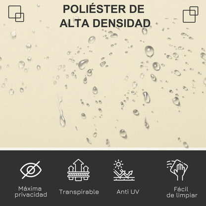 Retractable Side Awning 300x160 cm Roll-up Screen Privacy Wall Waterproof and Anti-UV Protects Privacy for Garden Balcony Terrace Cream