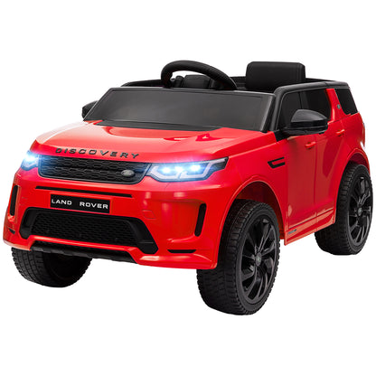 Kids Electric Car 12V Land Rover Discovery Sport Children's Car with 2.4G Remote Control, Music, Horn, Electric Vehicle with LED Lights, USB/MP3 Connection, 3-5 km/h, for Kids 3-6 Years, Red