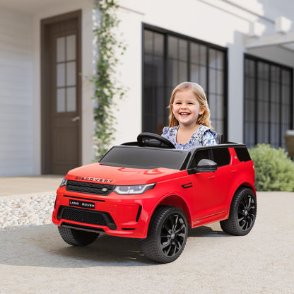 Kids Electric Car 12V Land Rover Discovery Sport Children's Car with 2.4G Remote Control, Music, Horn, Electric Vehicle with LED Lights, USB/MP3 Connection, 3-5 km/h, for Kids 3-6 Years, Red
