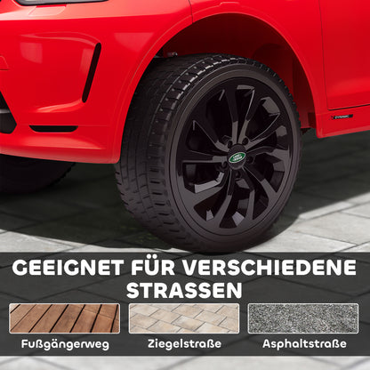 Kids Electric Car 12V Land Rover Discovery Sport Children's Car with 2.4G Remote Control, Music, Horn, Electric Vehicle with LED Lights, USB/MP3 Connection, 3-5 km/h, for Kids 3-6 Years, Red