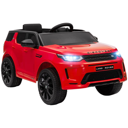 Kids Electric Car 12V Land Rover Discovery Sport Children's Car with 2.4G Remote Control, Music, Horn, Electric Vehicle with LED Lights, USB/MP3 Connection, 3-5 km/h, for Kids 3-6 Years, Red
