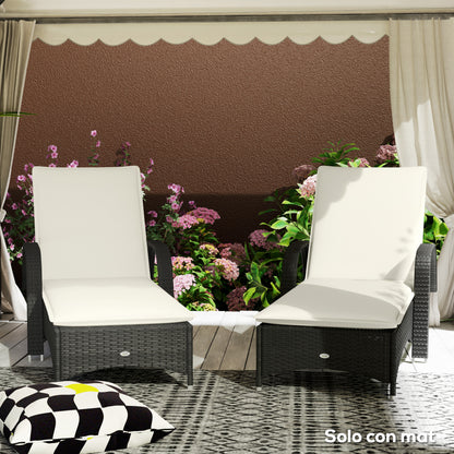 Pack of 2 Cushions for Folding Sun Loungers Garden Lounger Pads Outdoor 193x58x6 cm with UV Protection Splash-Resistant Cream Straps