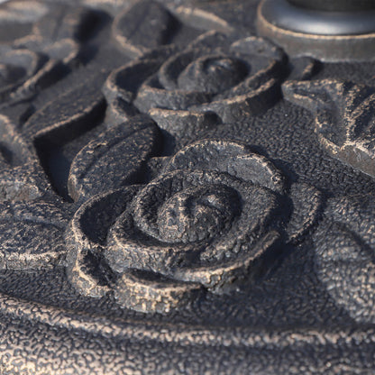 9 kg Garden Umbrella Base Round Resin Parasol Stand for 38mm/48mm Poles Ø45.5x31 cm Bronze