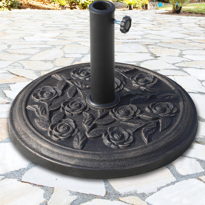 9 kg Garden Umbrella Base Round Resin Parasol Stand for 38mm/48mm Poles Ø45.5x31 cm Bronze