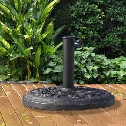 9 kg Garden Umbrella Base Round Resin Parasol Stand for 38mm/48mm Poles Ø45.5x31 cm Bronze