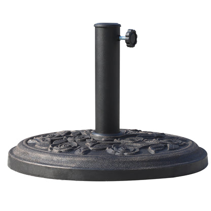 9 kg Garden Umbrella Base Round Resin Parasol Stand for 38mm/48mm Poles Ø45.5x31 cm Bronze