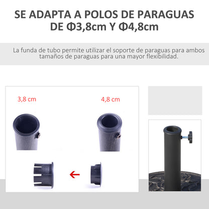 9 kg Garden Umbrella Base Round Resin Parasol Stand for 38mm/48mm Poles Ø45.5x31 cm Bronze