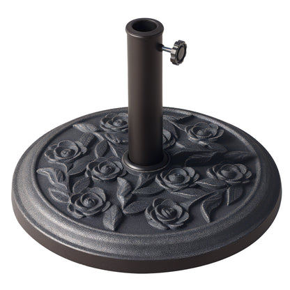 9 kg Garden Umbrella Base Round Resin Parasol Stand for 38mm/48mm Poles Ø45.5x31 cm Bronze