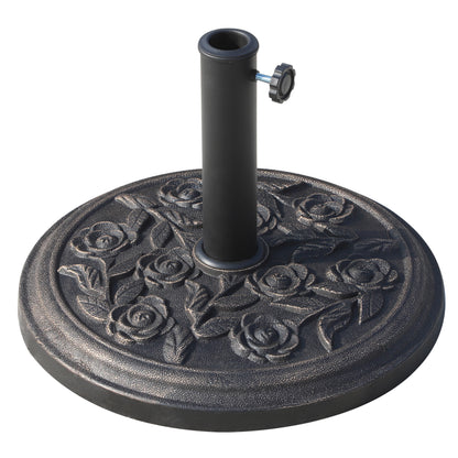 9 kg Garden Umbrella Base Round Resin Parasol Stand for 38mm/48mm Poles Ø45.5x31 cm Bronze
