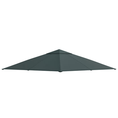 Garden Gazebo Canopy Cover for approx. 3 x 3 m Gazebo, Water-Resistant, Replacement Canopy, Gazebo Cover, Sun Protection, 8 Water Drainage Holes, Polyester, Dark Gray