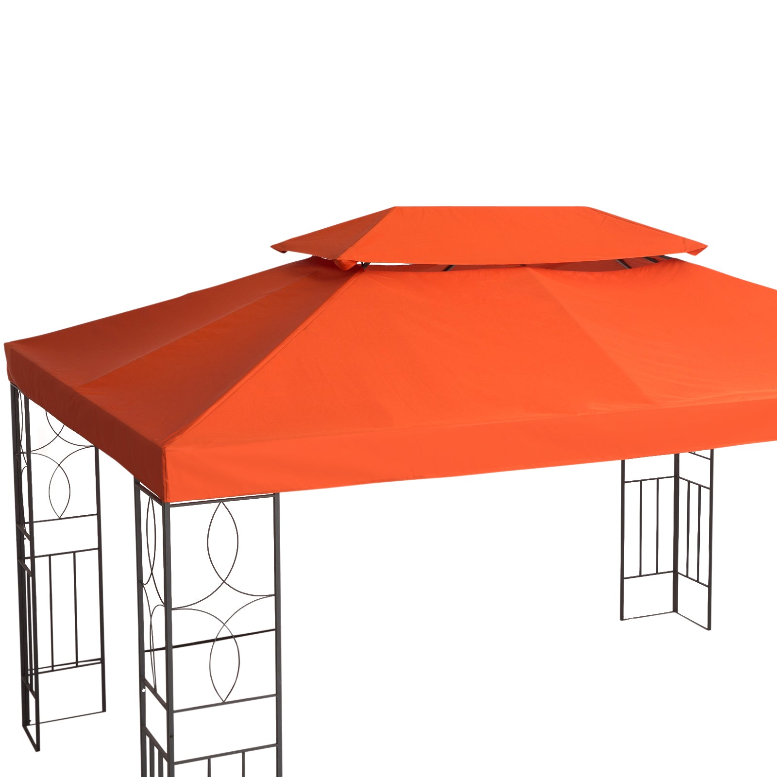 Replacement Roof for Metal Pavilion 3x4m Water-repellent Pavilion Roof with Double Roof, Replacement Cover for Garden Pavilion Party Tent Gazebo Polyester Rust Red