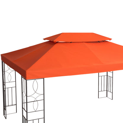 Replacement Roof for Metal Pavilion 3x4m Water-repellent Pavilion Roof with Double Roof, Replacement Cover for Garden Pavilion Party Tent Gazebo Polyester Rust Red