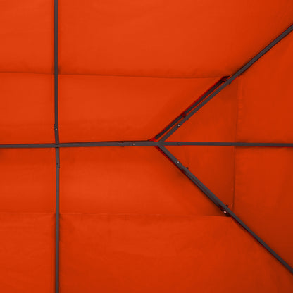 Replacement Roof for Metal Pavilion 3x4m Water-repellent Pavilion Roof with Double Roof, Replacement Cover for Garden Pavilion Party Tent Gazebo Polyester Rust Red