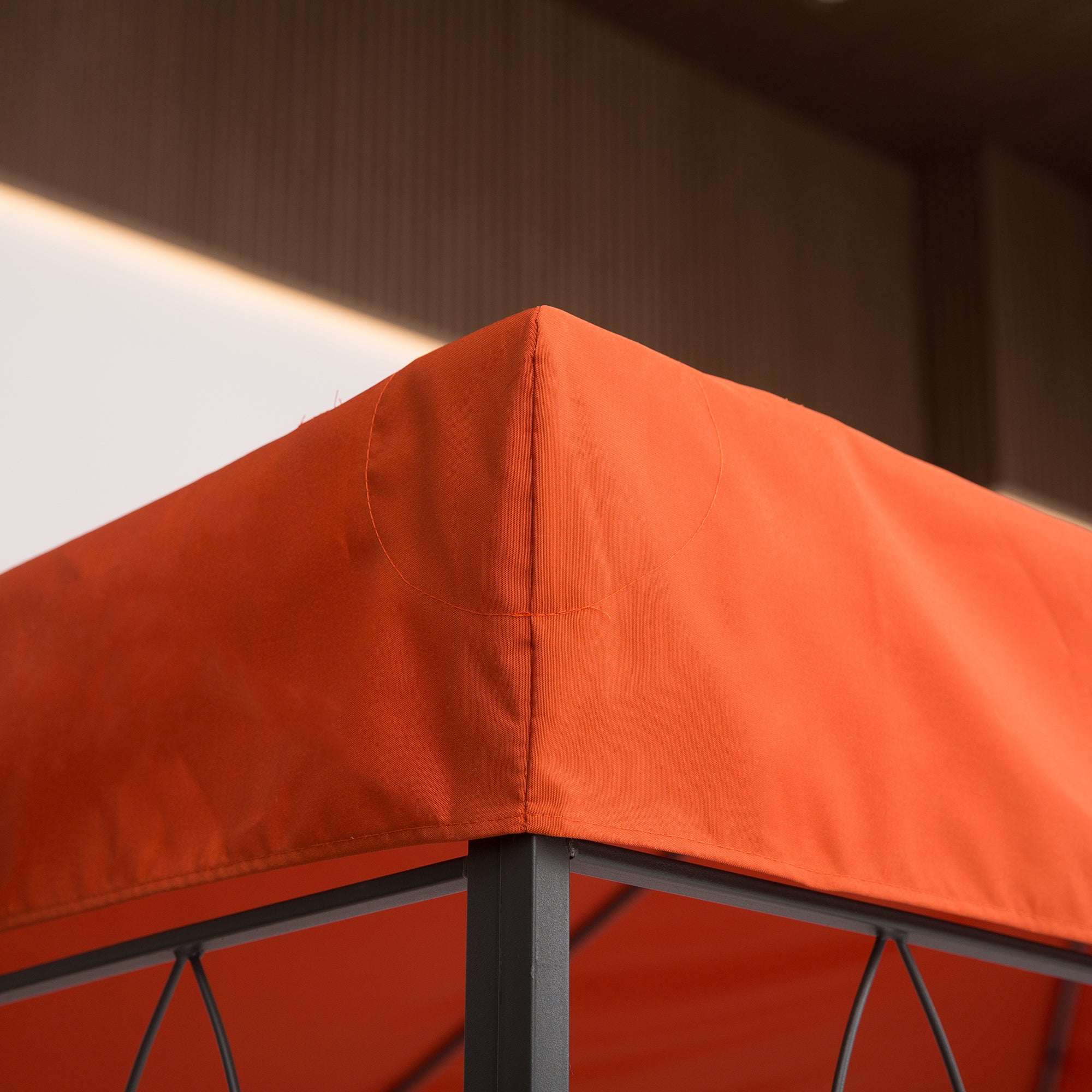 Replacement Roof for Metal Pavilion 3x4m Water-repellent Pavilion Roof with Double Roof, Replacement Cover for Garden Pavilion Party Tent Gazebo Polyester Rust Red
