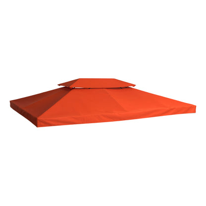 Replacement Roof for Metal Pavilion 3x4m Water-repellent Pavilion Roof with Double Roof, Replacement Cover for Garden Pavilion Party Tent Gazebo Polyester Rust Red