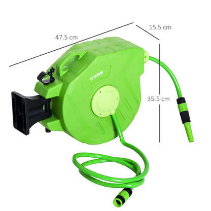 Hose Reel 20+2m Hose Reel Automatic Swivel Air Pressure Garden 180° Swivel Air Hose Green
