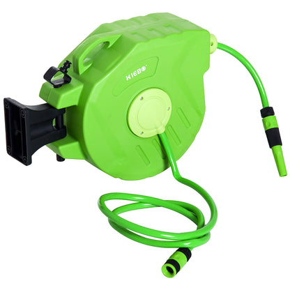 Hose Reel 20+2m Hose Reel Automatic Swivel Air Pressure Garden 180° Swivel Air Hose Green