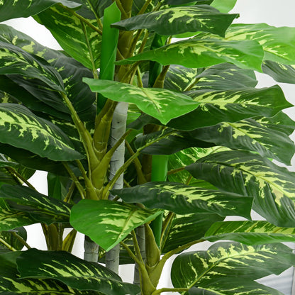 Artificial Dieffenbachia Large 120 cm Artificial Plant, Artificial Dieffenbachia Plant in Pot, Artificial Tree with Artificial Grass for Living Room Bedroom Decor Garden