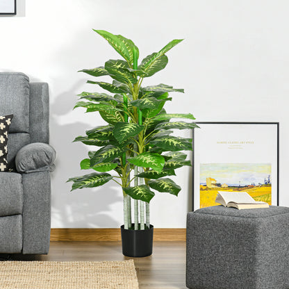 Artificial Dieffenbachia Large 120 cm Artificial Plant, Artificial Dieffenbachia Plant in Pot, Artificial Tree with Artificial Grass for Living Room Bedroom Decor Garden