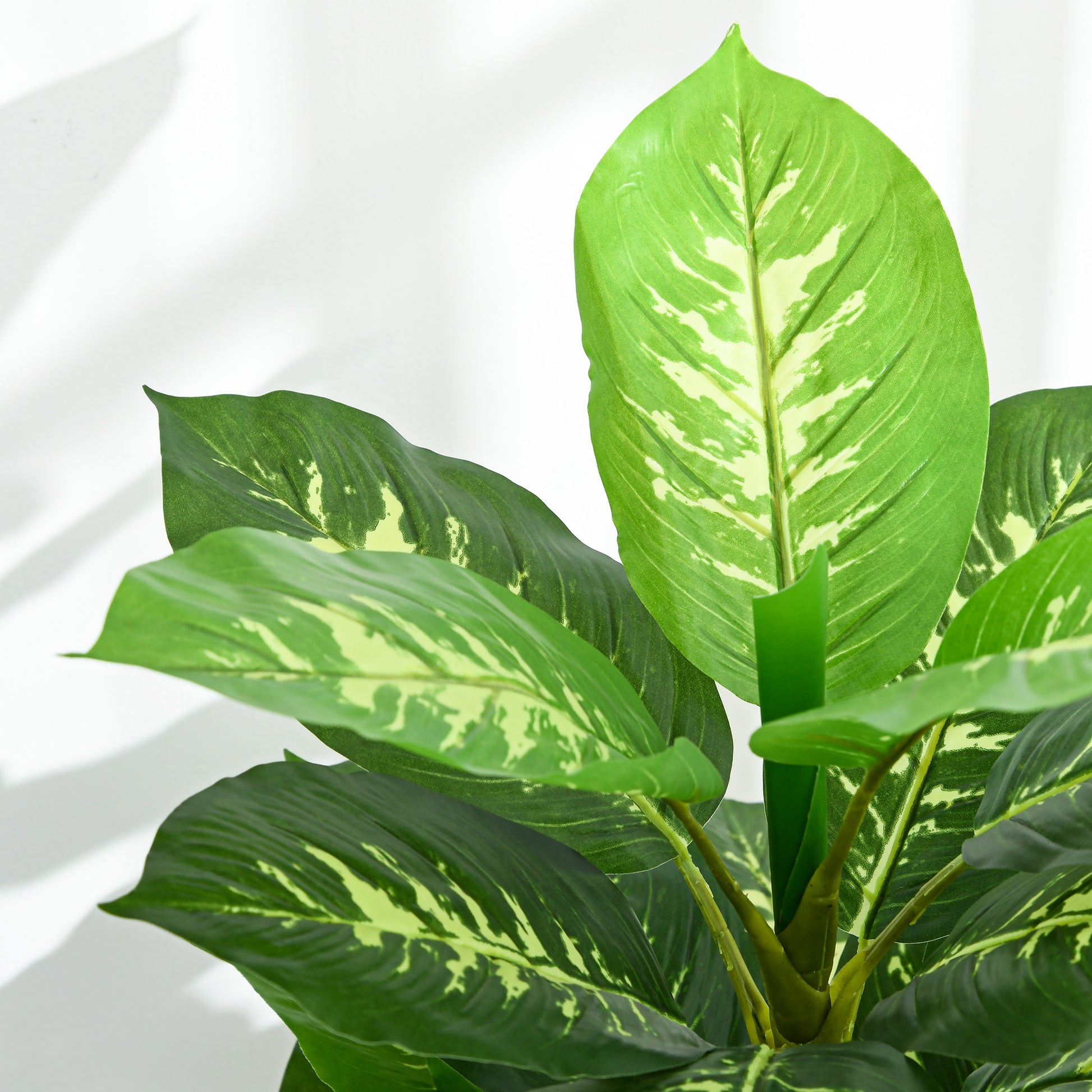 Artificial Dieffenbachia Large 120 cm Artificial Plant, Artificial Dieffenbachia Plant in Pot, Artificial Tree with Artificial Grass for Living Room Bedroom Decor Garden