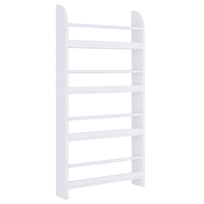 Wall Mounted Bookshelf with 4 Shelves Children's Bookcase for Home Office Holds 30kg 59x12x113cm White