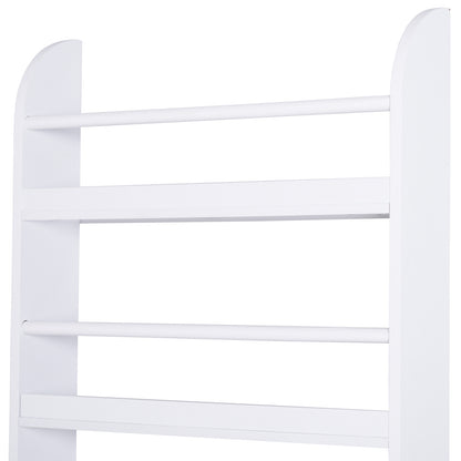 Wall Mounted Bookshelf with 4 Shelves Children's Bookcase for Home Office Holds 30kg 59x12x113cm White