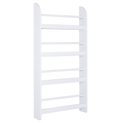 Wall Mounted Bookshelf with 4 Shelves Children's Bookcase for Home Office Holds 30kg 59x12x113cm White