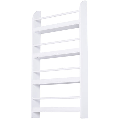 Wall Mounted Bookshelf with 4 Shelves Children's Bookcase for Home Office Holds 30kg 59x12x113cm White