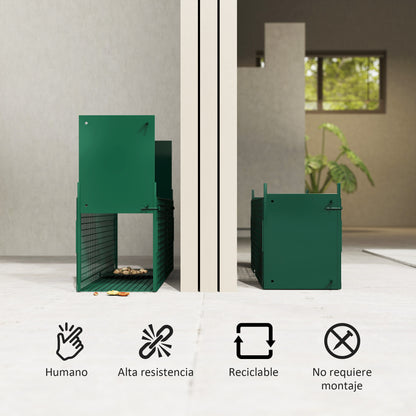 Live Animal Trap 60x18x20 cm Cage Trap for Cats with 2 Doors Handle and Steel Frame for Rabbits Squirrels Ferrets Green