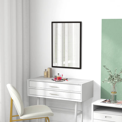 Rectangular Mirror Bathroom Mirror 50x70 cm Decorative Wall Mirror for Living Room Entryway Hallway Horizontal or Vertical Black