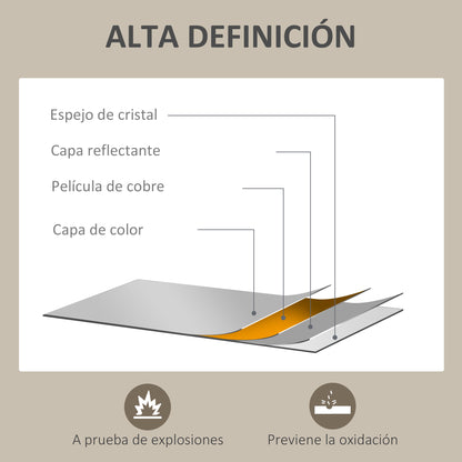 Rectangular Mirror Bathroom Mirror 50x70 cm Decorative Wall Mirror for Living Room Entryway Hallway Horizontal or Vertical Black