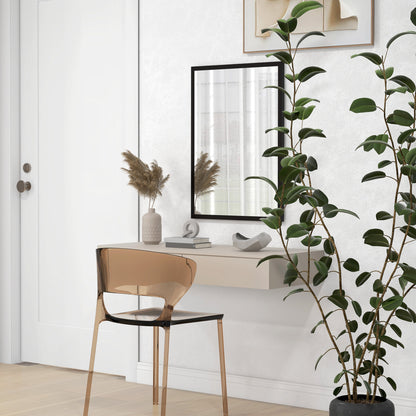 Rectangular Mirror Bathroom Mirror 50x70 cm Decorative Wall Mirror for Living Room Entryway Hallway Horizontal or Vertical Black