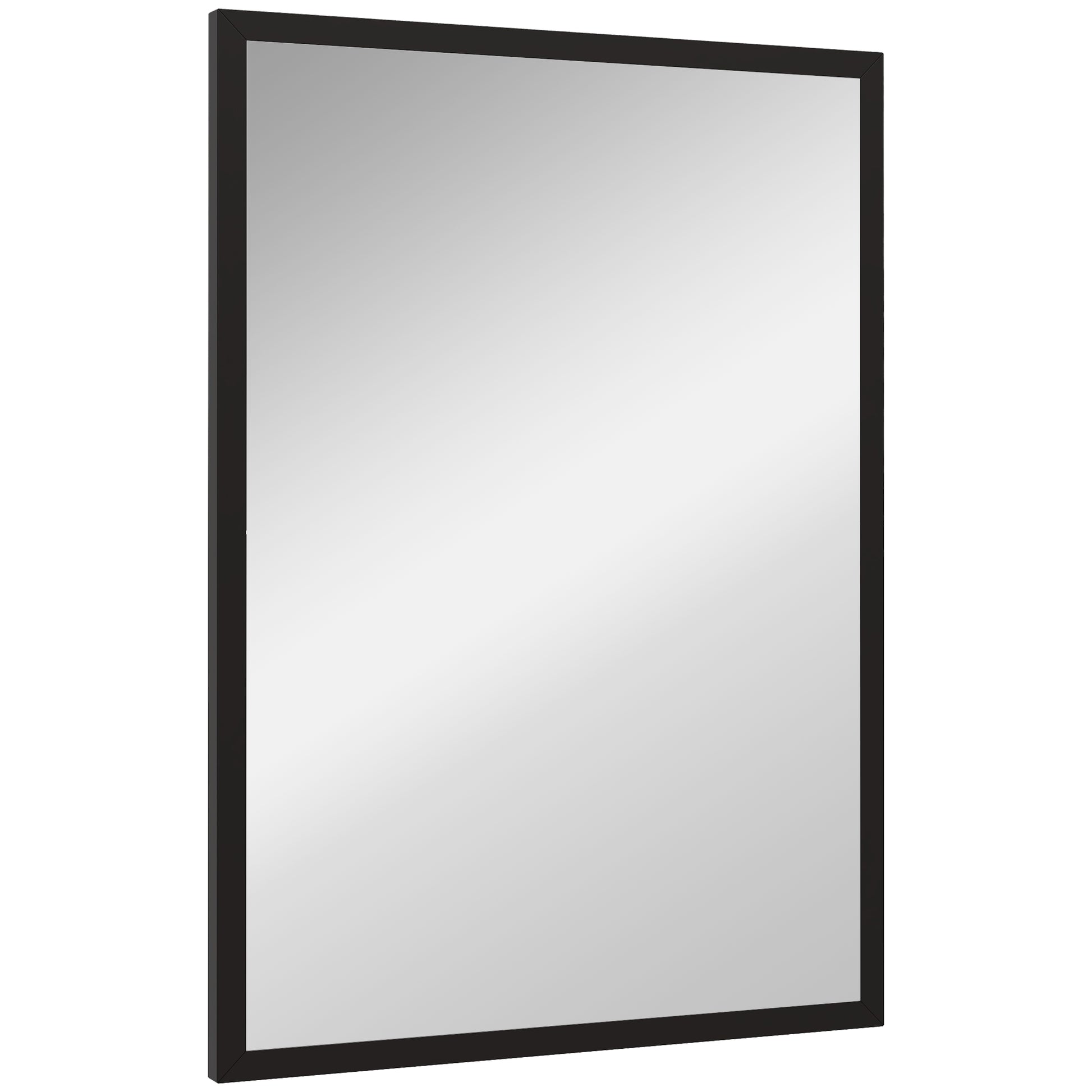 Rectangular Mirror Bathroom Mirror 50x70 cm Decorative Wall Mirror for Living Room Entryway Hallway Horizontal or Vertical Black