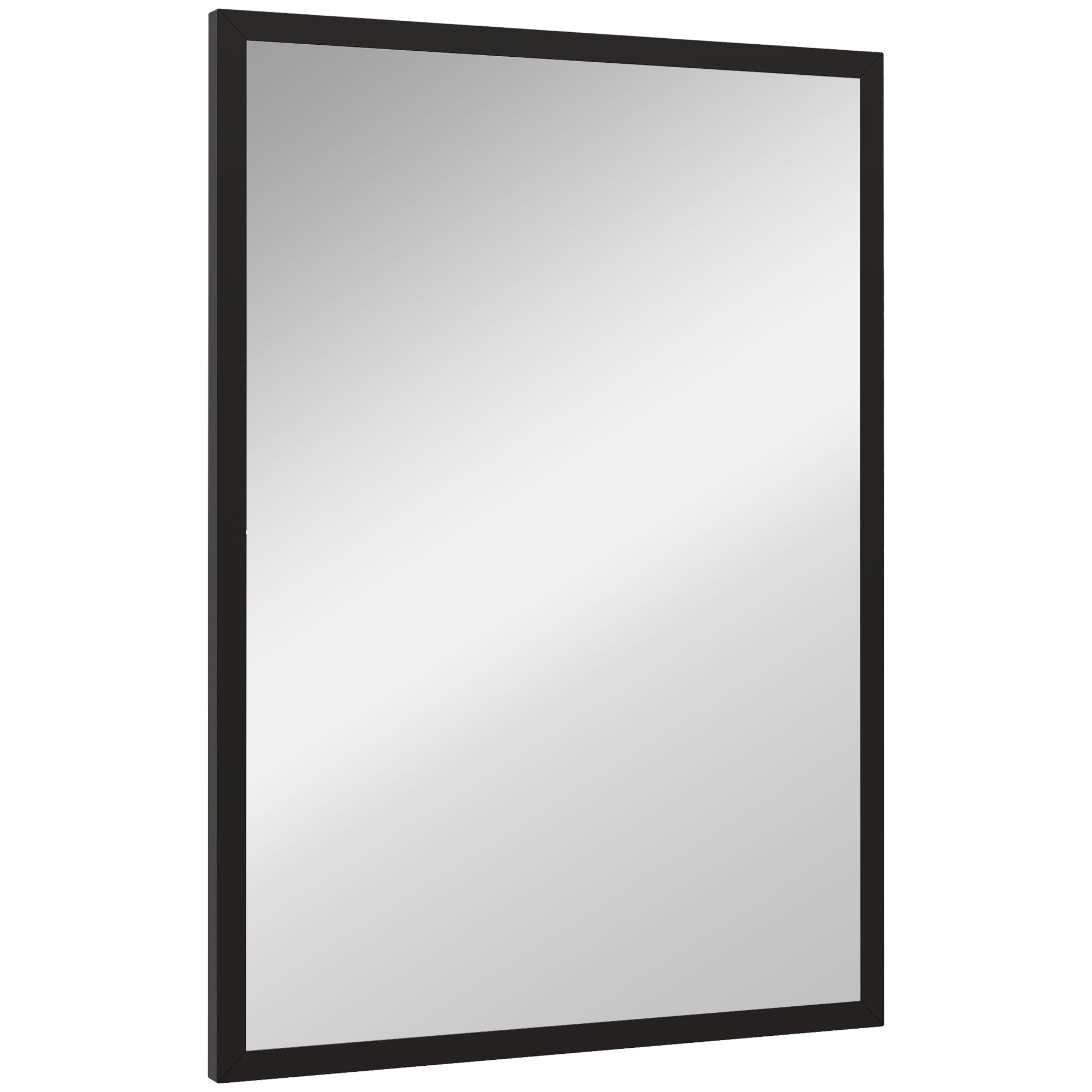 Rectangular Mirror Bathroom Mirror 50x70 cm Decorative Wall Mirror for Living Room Entryway Hallway Horizontal or Vertical Black