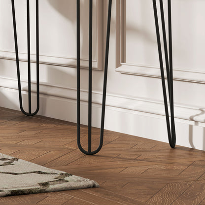 Console Table, Narrow Entryway Table, Nordic Style Entry Console, Narrow Entry Table with 3 Drawers and Steel Legs, Side Table, for Living Room, Entryway, Hallway, Brown