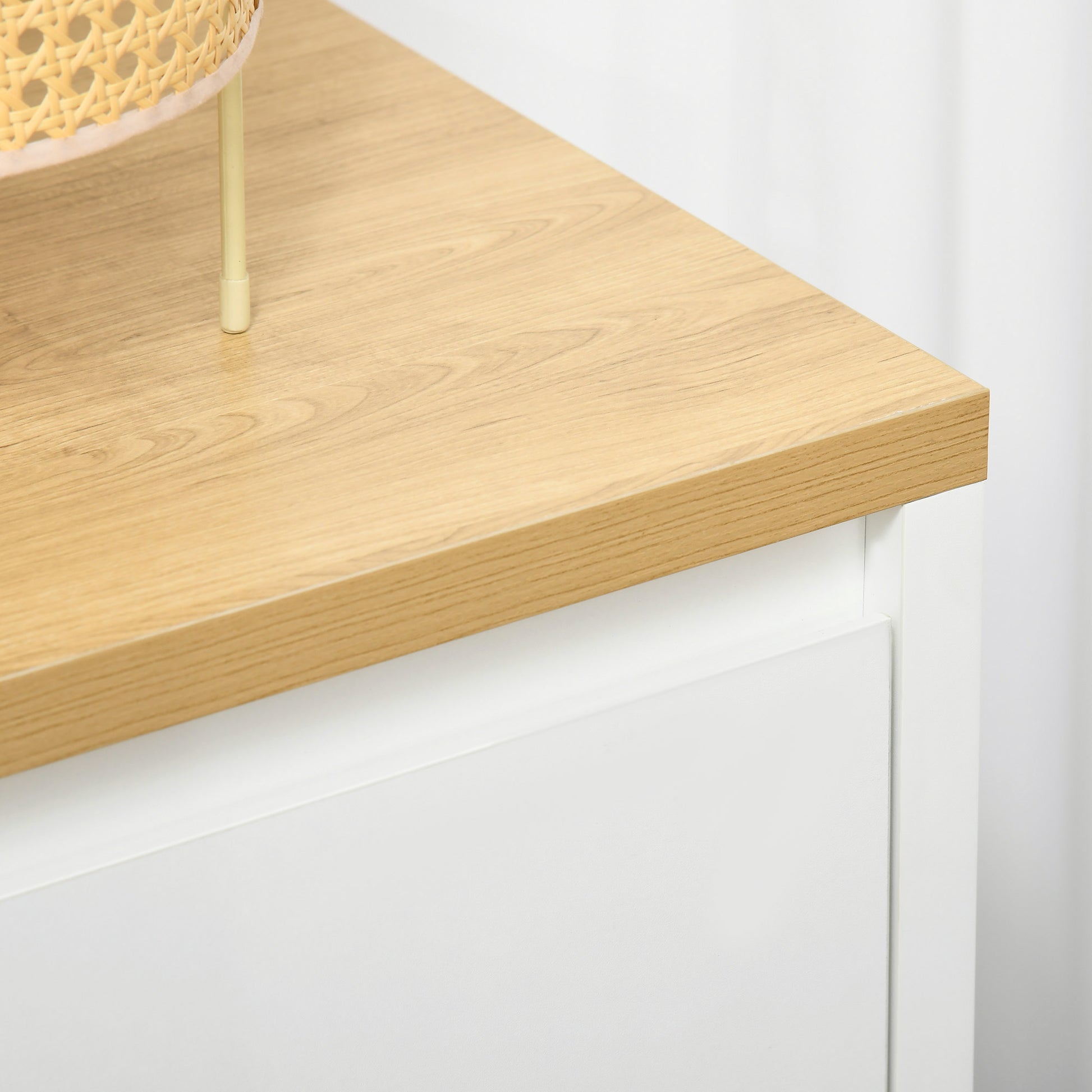 Living Room Sideboard Storage Cabinet Kitchen Auxiliary Furniture with 2 Doors and Adjustable Shelf for Dining Room Entryway 80x37x75 cm White