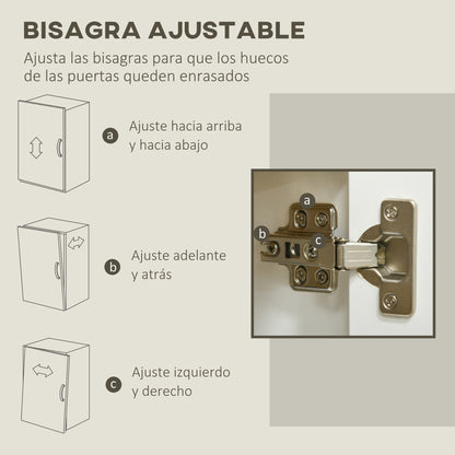 Living Room Sideboard Storage Cabinet Kitchen Auxiliary Furniture with 2 Doors and Adjustable Shelf for Dining Room Entryway 80x37x75 cm White